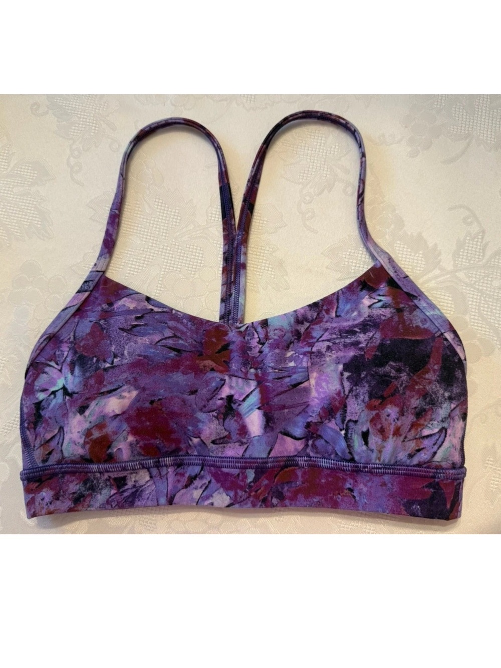 Lululemon purple multicolored sports bra size 4